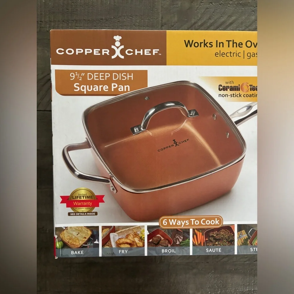 Copper Chef 9.5-Inch Nonstick Deep Dish Square Pan Set